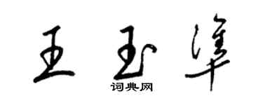 梁錦英王玉準草書個性簽名怎么寫