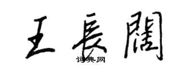 王正良王長闊行書個性簽名怎么寫