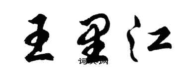 胡問遂王里江行書個性簽名怎么寫