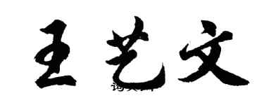 胡問遂王藝文行書個性簽名怎么寫