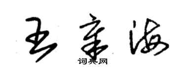 朱錫榮王章海草書個性簽名怎么寫