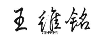 駱恆光王維銘行書個性簽名怎么寫