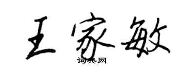 王正良王家敏行書個性簽名怎么寫