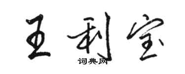 駱恆光王利寶行書個性簽名怎么寫