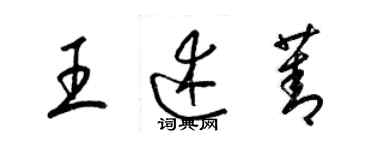 梁錦英王述菁草書個性簽名怎么寫