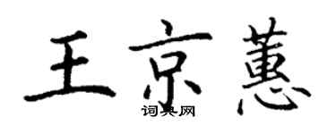 丁謙王京蕙楷書個性簽名怎么寫