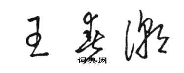 駱恆光王春潮草書個性簽名怎么寫