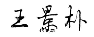 曾慶福王景朴行書個性簽名怎么寫