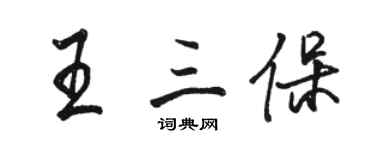 駱恆光王三保行書個性簽名怎么寫