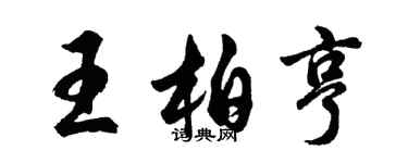 胡問遂王柏亨行書個性簽名怎么寫