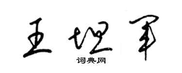 梁錦英王坦軍草書個性簽名怎么寫