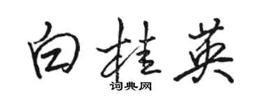 駱恆光白桂英行書個性簽名怎么寫