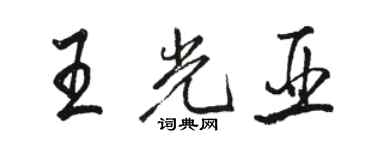 駱恆光王光亞行書個性簽名怎么寫