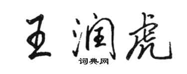 駱恆光王潤虎行書個性簽名怎么寫