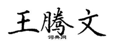 丁謙王騰文楷書個性簽名怎么寫