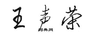 駱恆光王聲榮行書個性簽名怎么寫