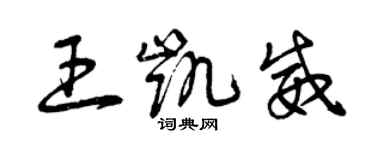 曾慶福王凱威草書個性簽名怎么寫