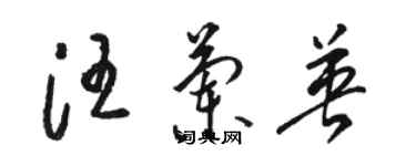 駱恆光汪蘭英草書個性簽名怎么寫