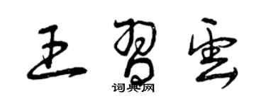 曾慶福王習雲草書個性簽名怎么寫