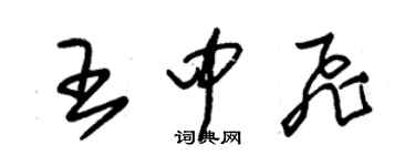 朱錫榮王中飛草書個性簽名怎么寫