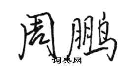 駱恆光周鵬行書個性簽名怎么寫