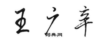 駱恆光王廣辛行書個性簽名怎么寫