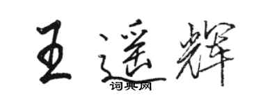 駱恆光王遙輝行書個性簽名怎么寫