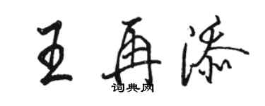 駱恆光王再添行書個性簽名怎么寫