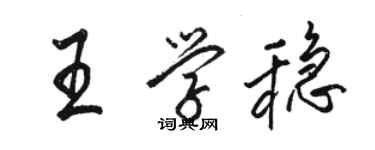 駱恆光王學穩行書個性簽名怎么寫