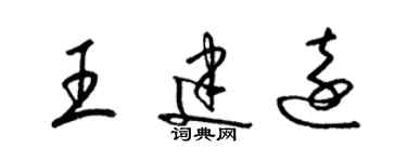 梁錦英王建遠草書個性簽名怎么寫