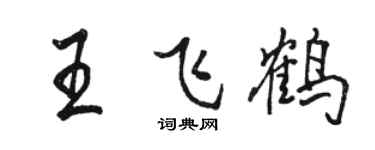 駱恆光王飛鶴行書個性簽名怎么寫