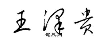 梁錦英王澤貴草書個性簽名怎么寫