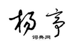 梁錦英楊亭草書個性簽名怎么寫