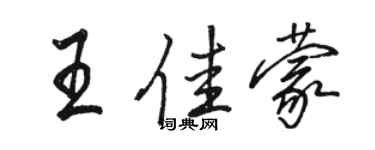 駱恆光王佳蒙行書個性簽名怎么寫