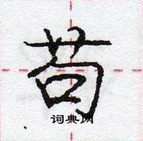 龐中華寫的硬筆行書苟