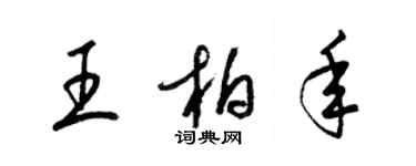 梁錦英王柏年草書個性簽名怎么寫