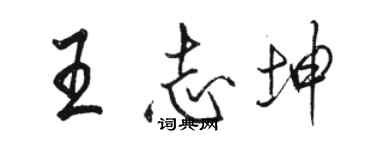 駱恆光王志坤行書個性簽名怎么寫