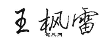 駱恆光王楓雷行書個性簽名怎么寫