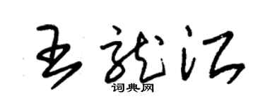 朱錫榮王龍江草書個性簽名怎么寫