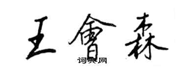 王正良王會森行書個性簽名怎么寫