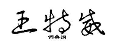 曾慶福王特威草書個性簽名怎么寫