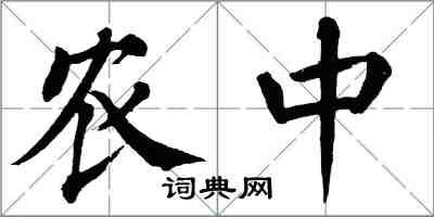 翁闓運農中楷書怎么寫