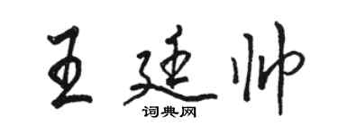 駱恆光王廷帥行書個性簽名怎么寫