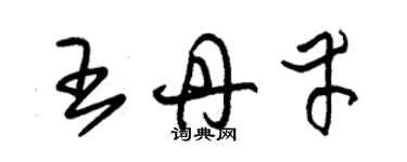 朱錫榮王丹幸草書個性簽名怎么寫