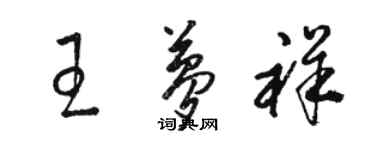 駱恆光王夢祥草書個性簽名怎么寫