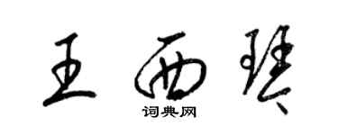 梁錦英王西琴草書個性簽名怎么寫