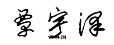 朱錫榮覃宇澤草書個性簽名怎么寫