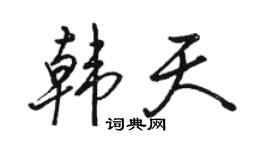 駱恆光韓天行書個性簽名怎么寫