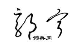 梁錦英郭寧草書個性簽名怎么寫