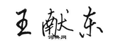 駱恆光王獻東行書個性簽名怎么寫